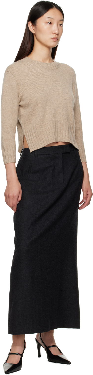 Пуловер Loulou de Saison Loulou de Saison Mora LDS Cropped Cashmere Sweater Бежово | MORA LDS, 3