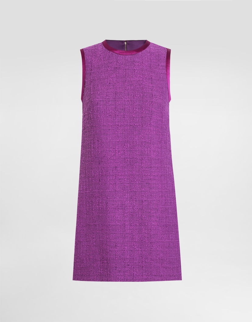 Pокля Dolce & Gabbana Dolce & Gabbana Rachel Tweed Sleeveless Mini Dress Лилаво | F6TLKTFMTACF0571
