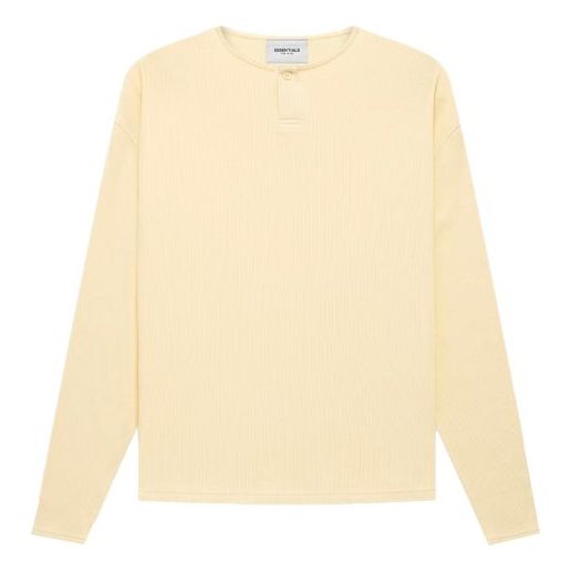 Пуловер Fear of God Fear Of God Essentials Thermal Henley Long Sleeve Жълто | FOG-FW21-038