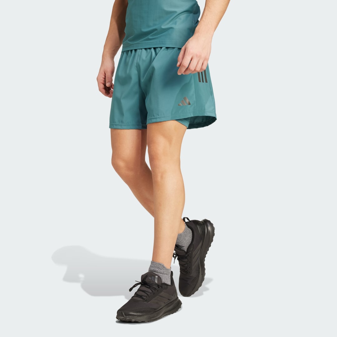 Къси панталони adidas Performance Own the Run CLIMACOOL 2-in-1 Running Shorts Зелено | JW9701, 0