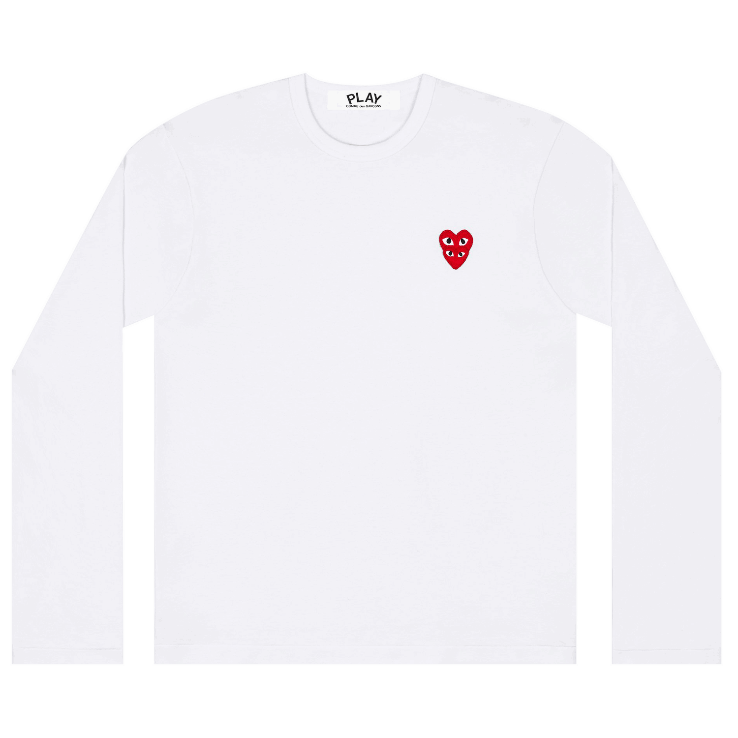 Тениска Comme des Garçons PLAY Double Heart Long-Sleeve T-Shirt Бяло | AZ T292 051 2, 0