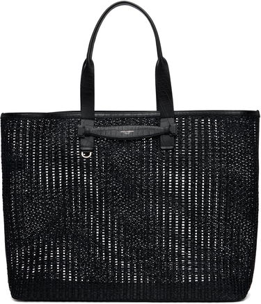 Голяма пазарска чанта Dolce & Gabbana Dolce&Gabbana Woven Mesh & Calfskin Shopper Tote Черно | BM2453A9O94, 0