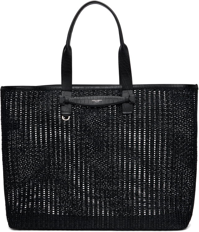 Dolce&Gabbana Woven Mesh & Calfskin Shopper Tote