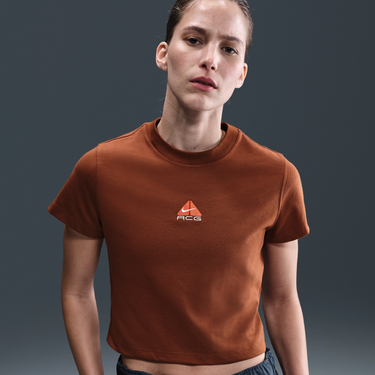 Съкратен топ Nike ACG Nike ACG Dri-FIT Cropped Short Sleeve T-Shirt Кафяво | HM6084-245, 0