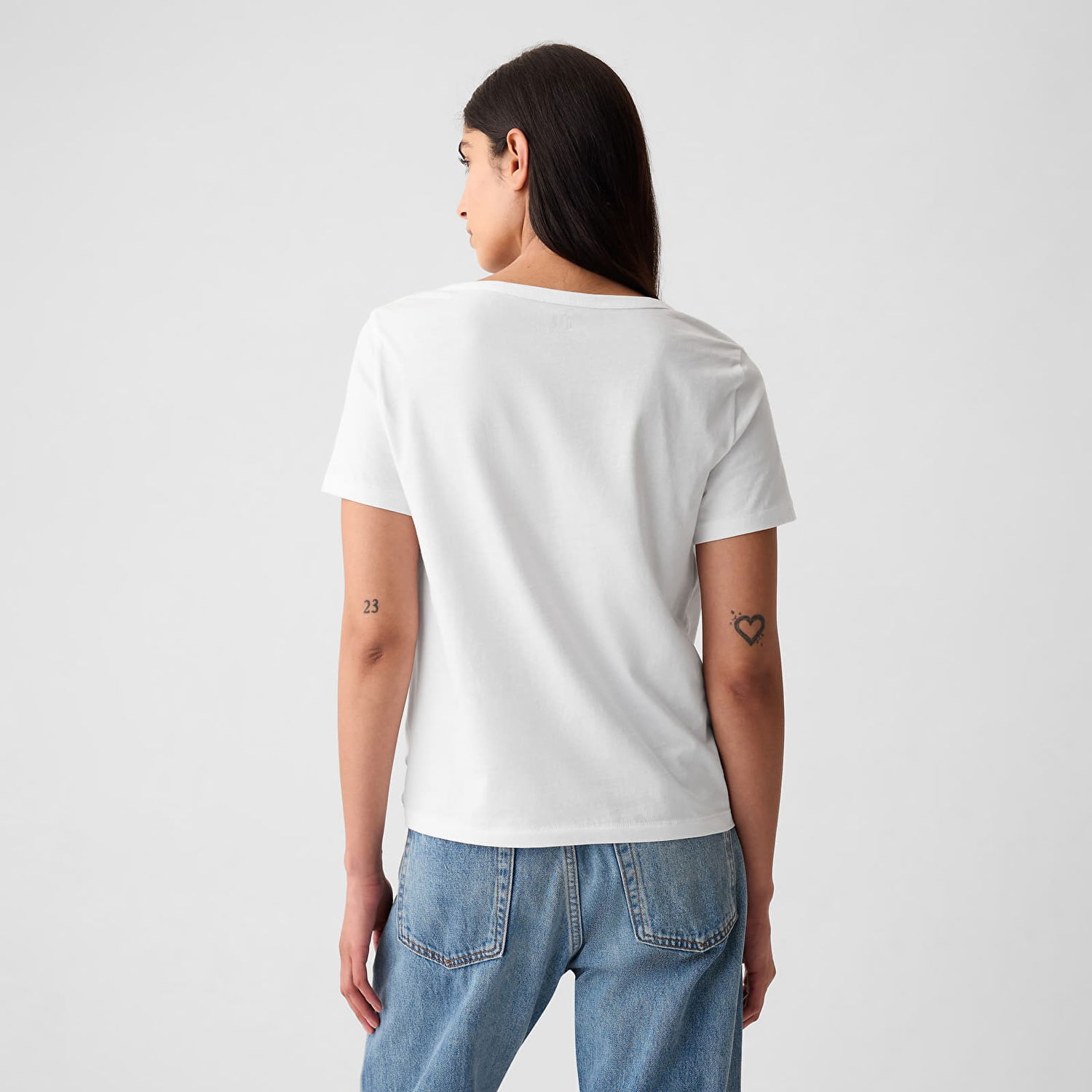 Тениска GAP T-shirt Shortsleeve Vneck Fresh White XS Бяло | 740140-02, 1