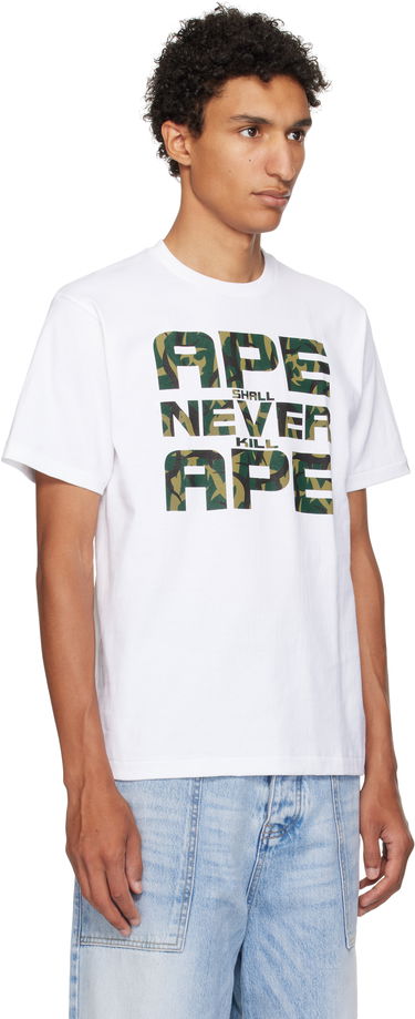 Тениска BAPE A Bathing Ape 'ASNKA' Trial Camo T-Shirt Бяло | 001TEL301036M, 1