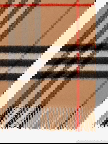 Шал Burberry Beige Check Cashmere Scarf Бежово | 8076576A7026, 1