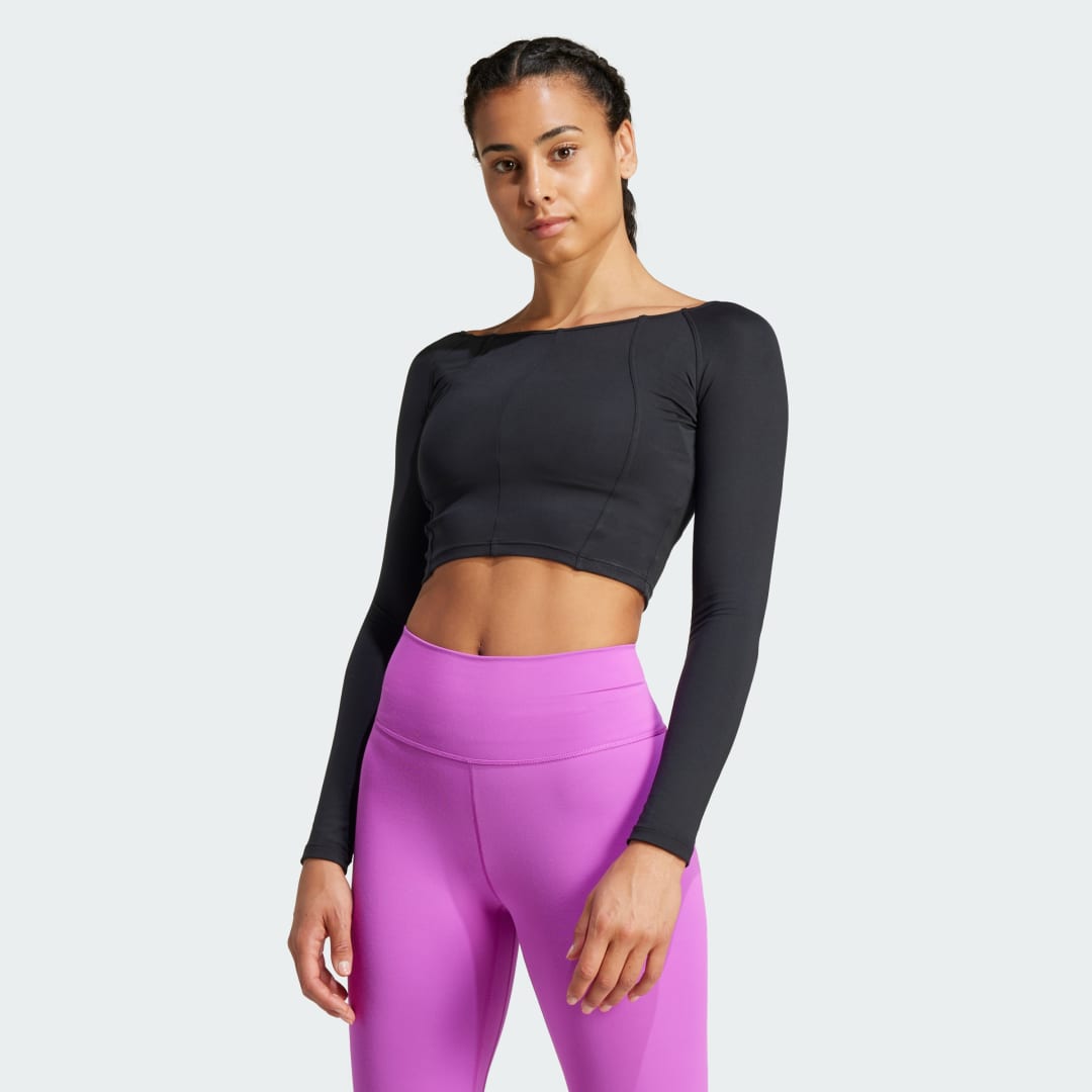 Тениска adidas Performance Yoga Long Sleeve Черно | IS6714, 0