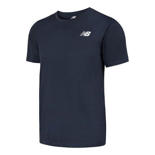 Тениска New Balance Men's Logo Sports Short Sleeve T-Shirt Тъмно синьо | AMT01012-ECL