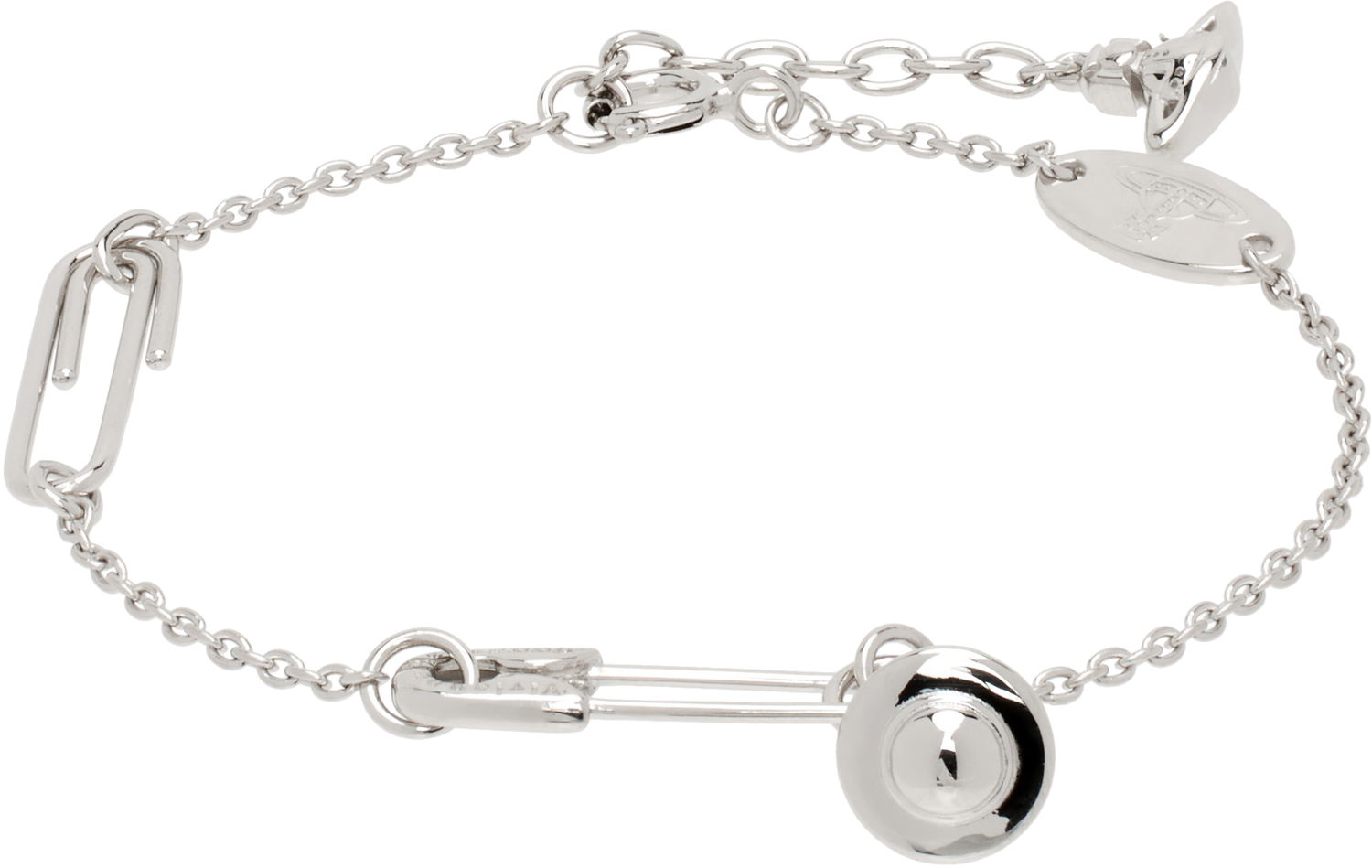 Гривна Vivienne Westwood Vivienne Westwood Safety Pin Chain Bracelet Металик | 6102023T-01P019-, 0