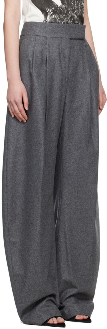 Панталони The Attico The Attico Gary Pleated Wide-Leg Trousers Сиво | 248WCP102 W055, 1
