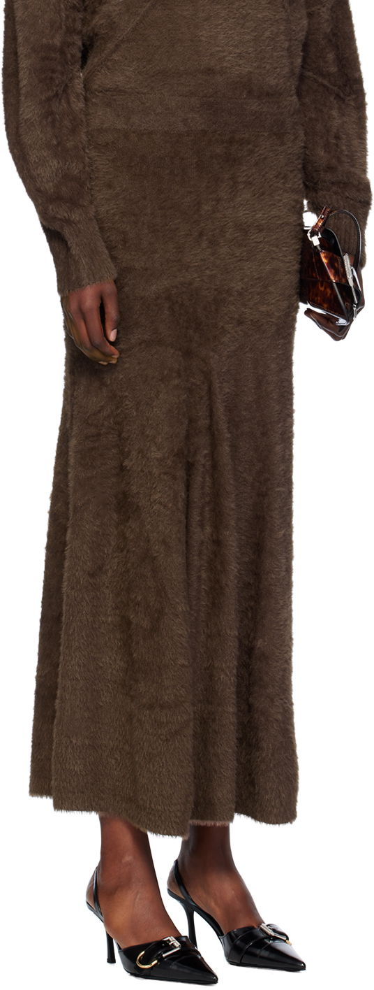 Пола Helmut Lang Helmut Lang Grunge Maxi Skirt Кафяво | O06HW701, 1
