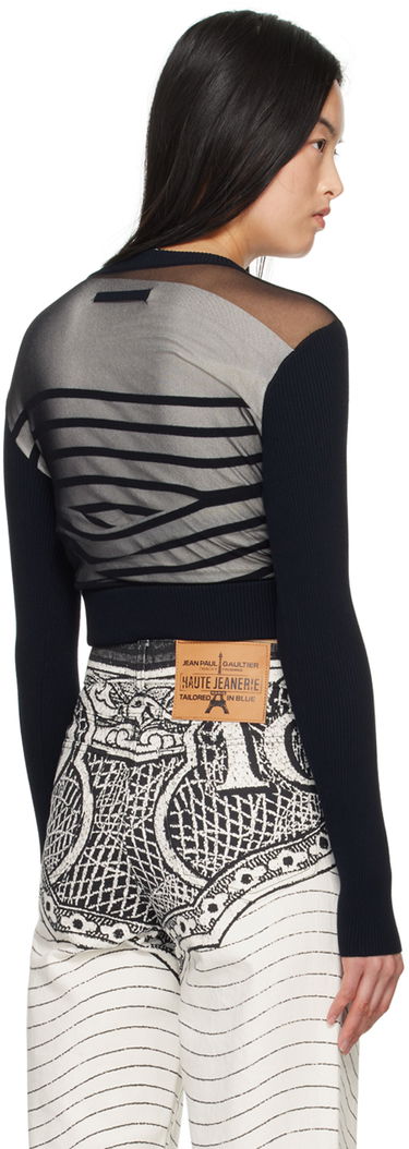 Пуловер Jean Paul Gaultier Gaultier 'The Marinière' Striped Mesh Top Черно | 24/25-F-PL047B-M064-590100, 2
