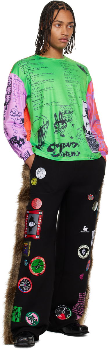 Спортни панталони Chopova Lowena Chopova Lowena Patched Faux-Fur Sweatpants Черно | 4065, 3