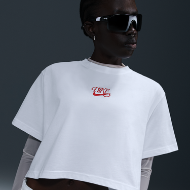 Тениска Nike Nike Sportswear Cropped Short-Sleeve T-Shirt Бяло | HF9500-100, 2
