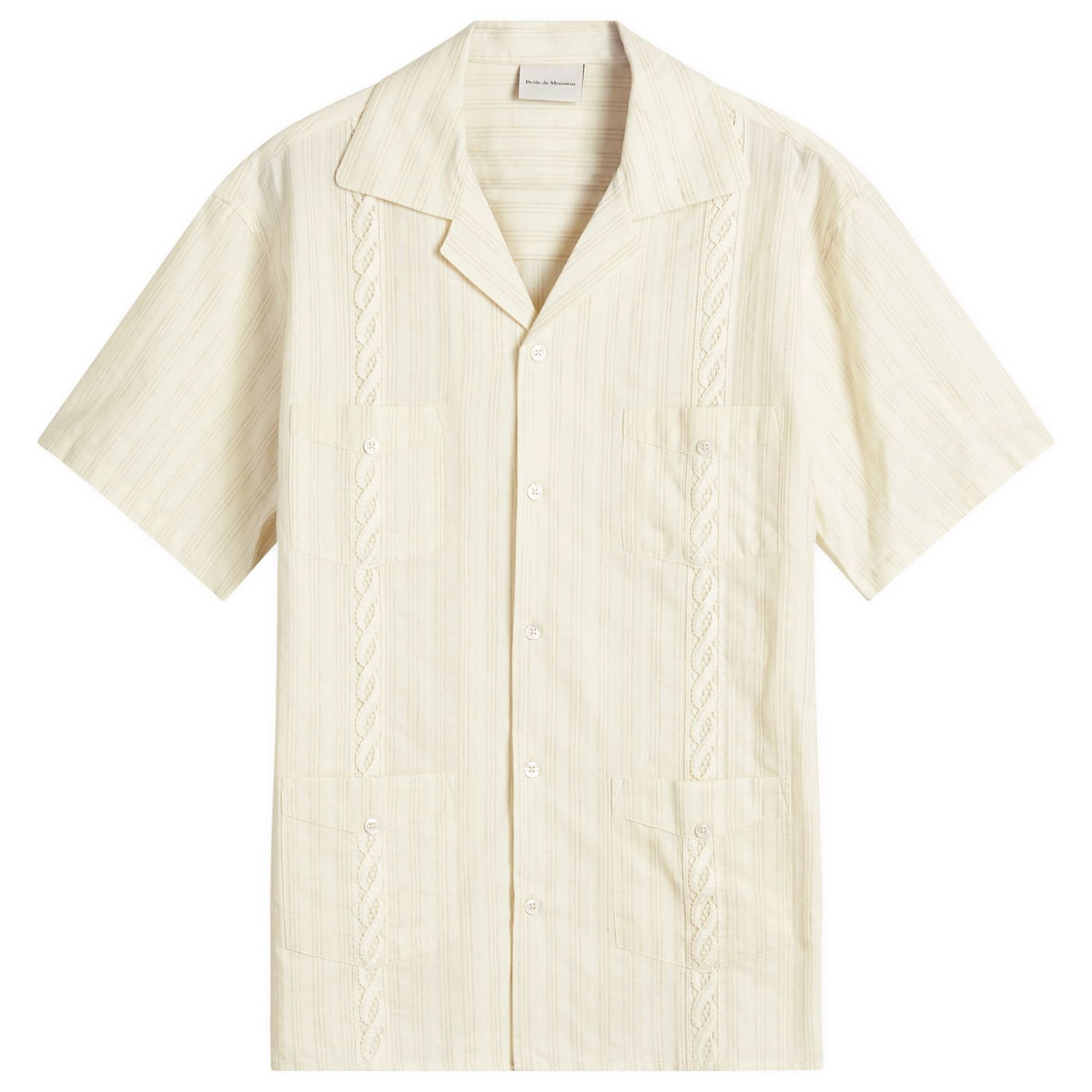 Риза Drôle de Monsieur Drôle de Monsieur Cuban Shirt, Size Large Бежово | G-SH212-CO183-EC, 1