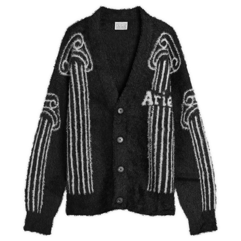 Пуловер Aries Oversized Chenille Column Knit Cardigan, Size Large Черно | AR20040-BLK
