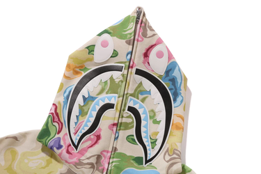 Суитчър BAPE Art Camo Shark Full Zip Hoodie Зелено | 0ZXSWM115055L-MLT, 2