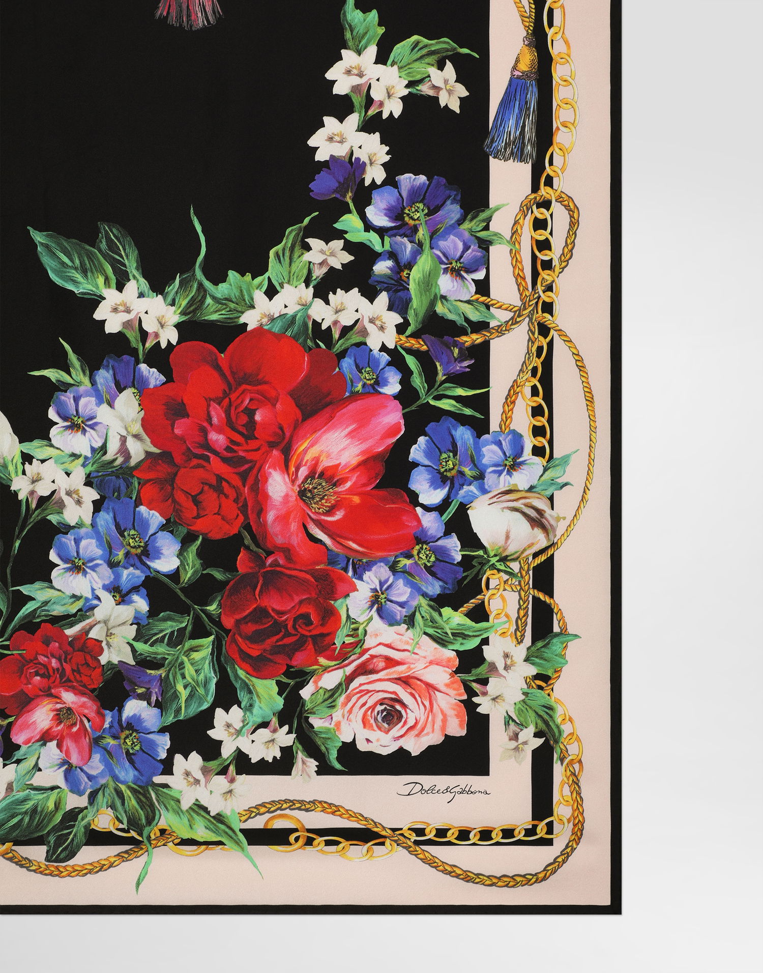 Шал Dolce & Gabbana Dolce & Gabbana Floral-Print Silk Twill Square Scarf Многоцветен | FN090RGDC5JHN5QG, 1