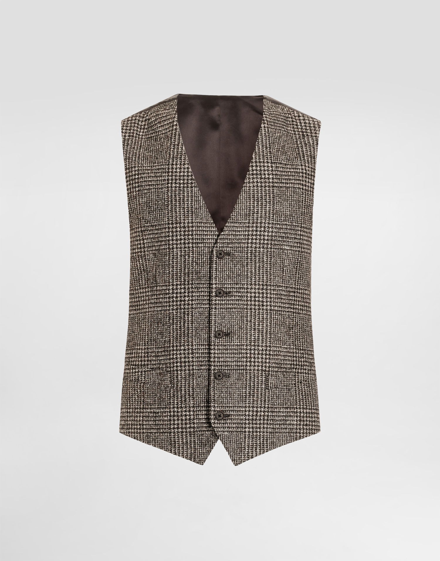 Жилетка Dolce & Gabbana Dolce & Gabbana Glen Plaid Alpaca Vest Кафяво | G702UTFQMKDS8101, 0