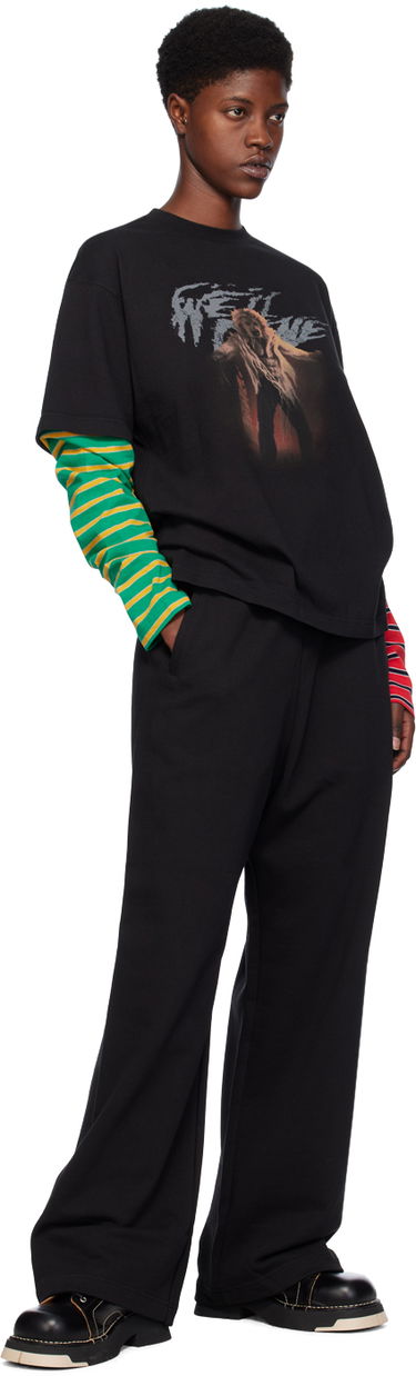 Тениска We11done We11done Layered Graphic Long Sleeve T-Shirt Черно | WD-TT0-24-877-U-MX, 3