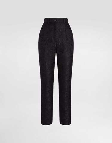 Панталони Dolce & Gabbana Dolce & Gabbana Tailored Quilted Floral Jacquard Pants Черно | FTAM2THJMQKN0000, 0