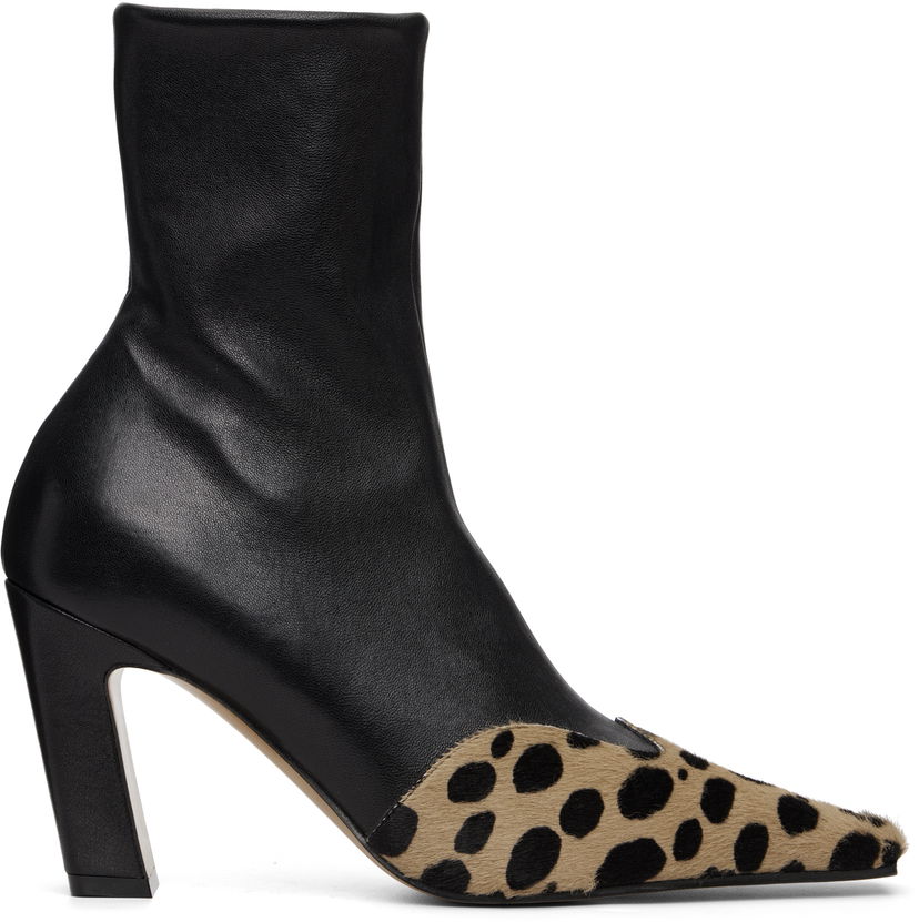 Кецове и обувки Khaite Nevada Stretch Leopard Print Pointed Toe Ankle Boots Многоцветен | F1067-973