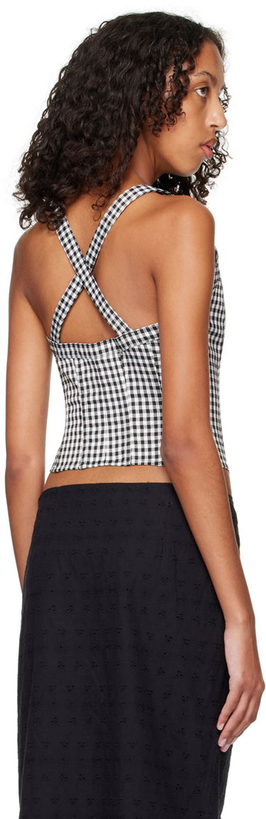 Потник Miaou Miaou Work Capsule Valda Gingham Corset Top Черно | 7056GINOND, 2