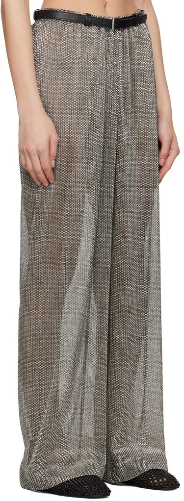Панталони Nanushka Nanushka Maglie Metallic Knit Trousers Металик | NW25SSPA30082, 1