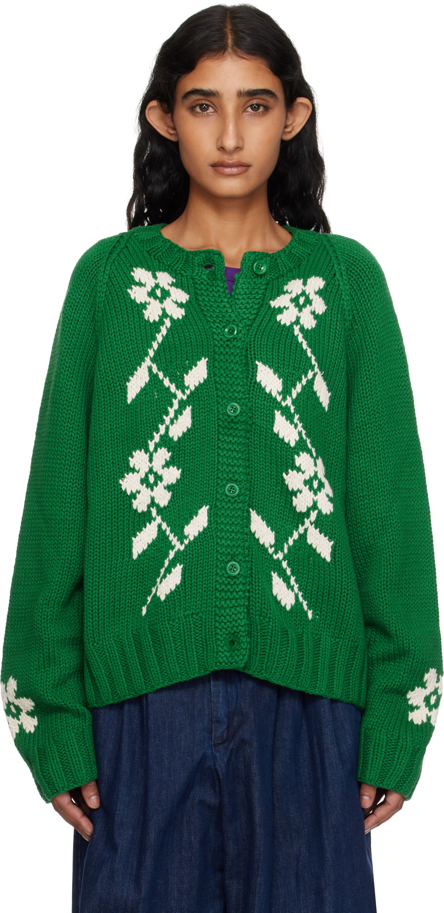 Пуловер YMC YMC Atomic Knit Cardigan Зелено | Q8YMD, 0