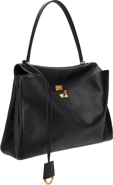 Голяма пазарска чанта Balenciaga Large Rodeo Leather Shoulder Bag Черно | 789744 2AA4V, 4