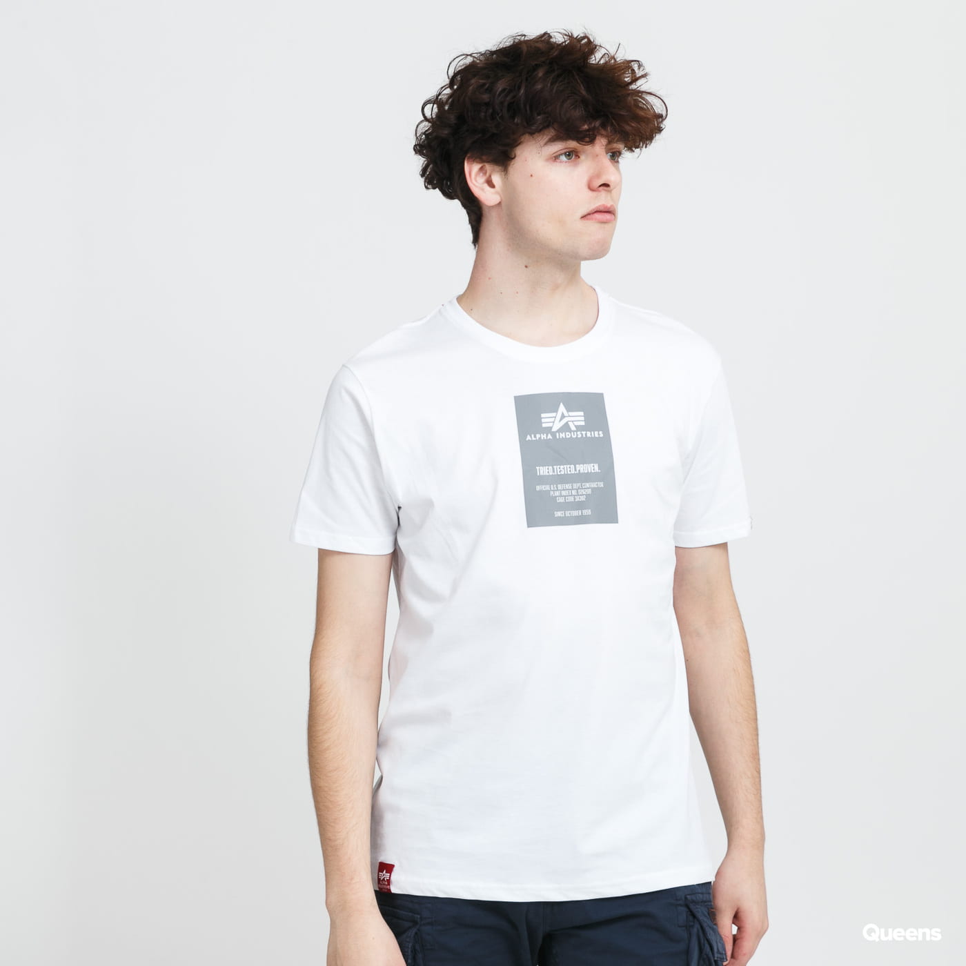 Тениска Alpha Industries Reflective Label Tee Бяло | 126501 09, 0