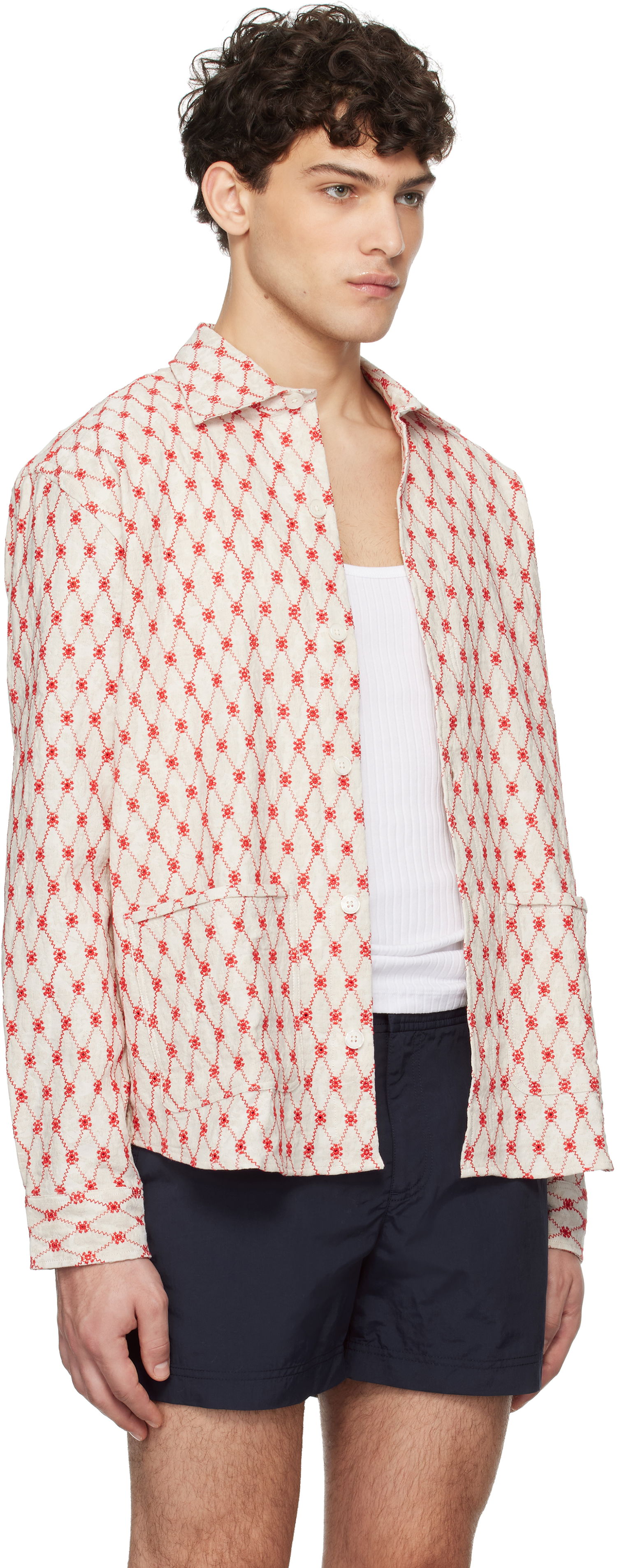 Риза Orlebar Brown Orlebar Brown Barkley Embroidered Resort Shirt Бежово | 280047, 1