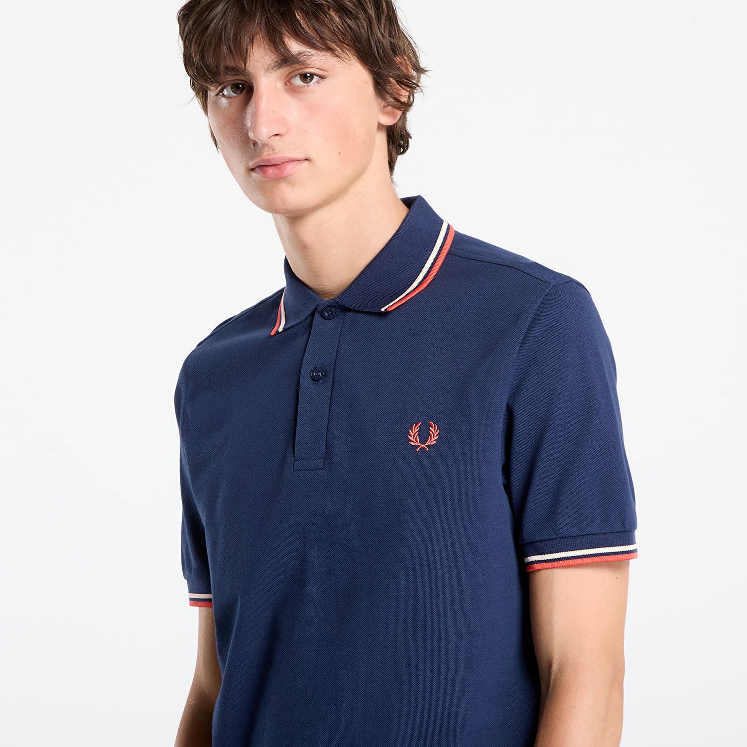 Поло тениска Fred Perry Fred Perry Twin Tipped Polo Shirt Тъмно синьо | M3600 Z57, 1