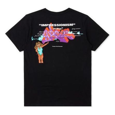 Тениска Off-White Impressionism Print Short Sleeve T-Shirt Черно | OMAA027R191850071088, 0