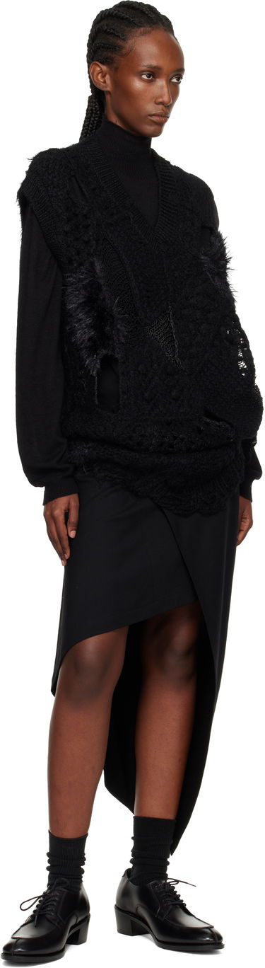 Жилетка Junya Watanabe Junya Watanabe Patchwork V-Neck Sweater Vest Черно | JP-N012-051-1, 3