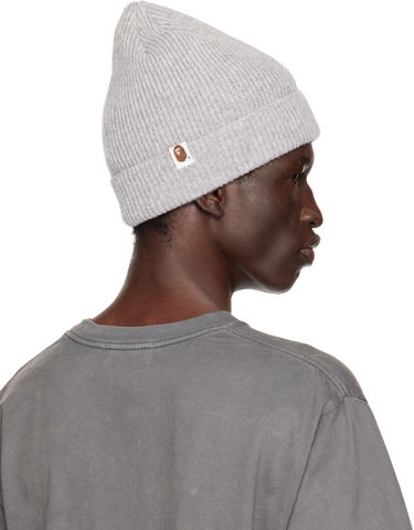 Шапка BAPE BAPE One Point Knit Beanie Сиво | 001HTK801304M, 2