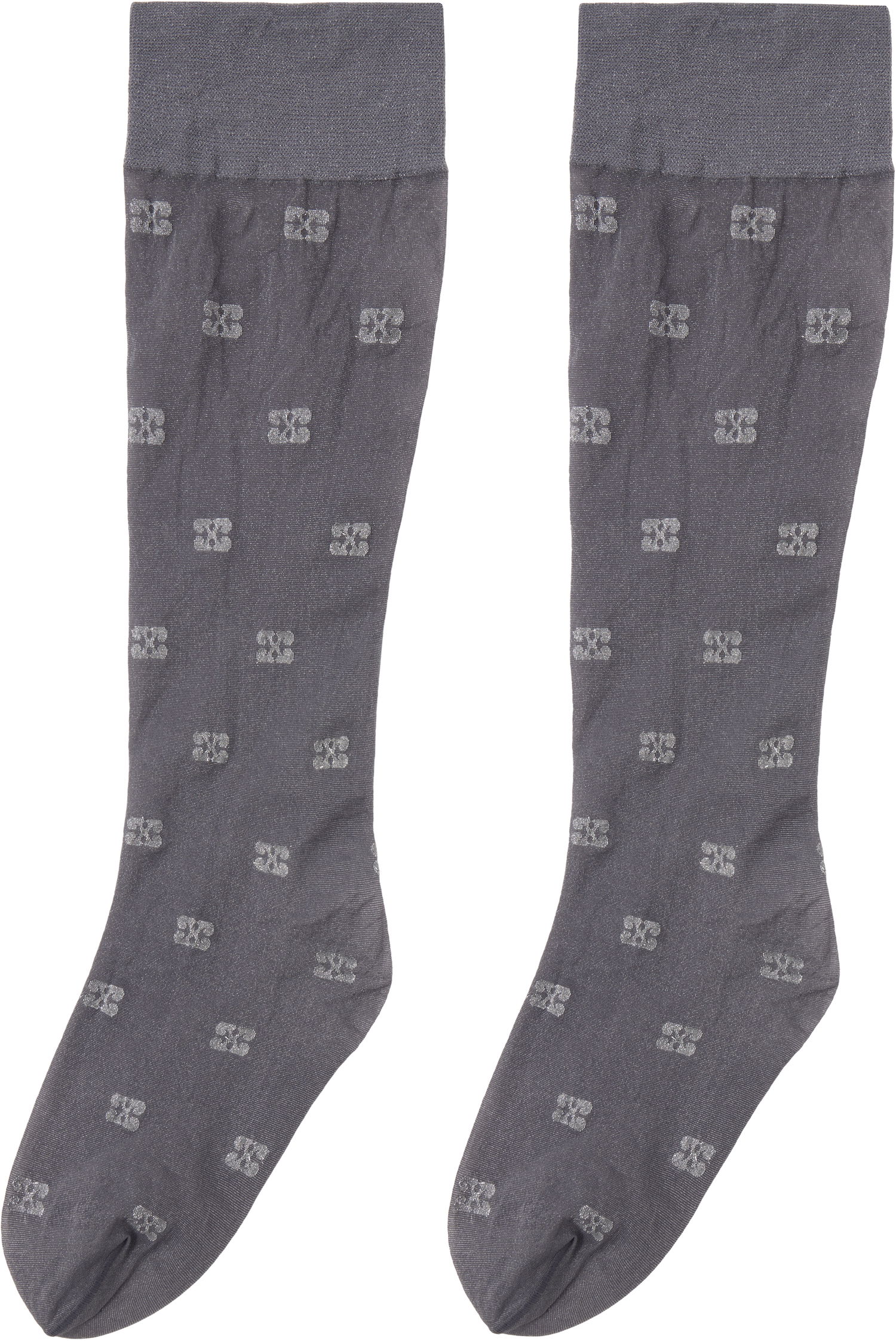 Чорапи GANNI GANNI Glitter Butterfly Knee-High Socks Сиво | A6187, 1