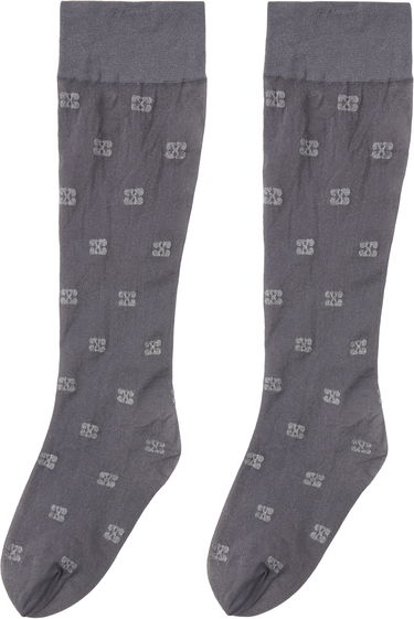 Чорапи GANNI GANNI Glitter Butterfly Knee-High Socks Сиво | A6187, 1