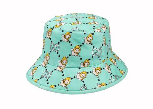 Шапка Gucci GG Animal Print Bucket Hat Light Blue Тюркоазено | 736960 4HAX3 8469