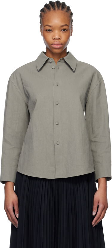 Риза Jil Sander Jil Sander Cropped Linen Shirt Зелено | J02DL0205_J60001, 0
