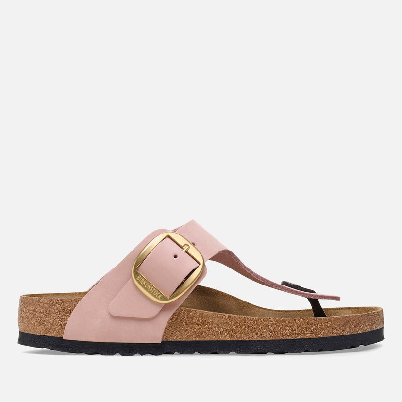 Кецове и обувки Birkenstock Women's Gizeh Big Buckle Slim Fit Nubuck Toe Post Sandals - Soft Pink - UK 3.5 Черно | 1027113