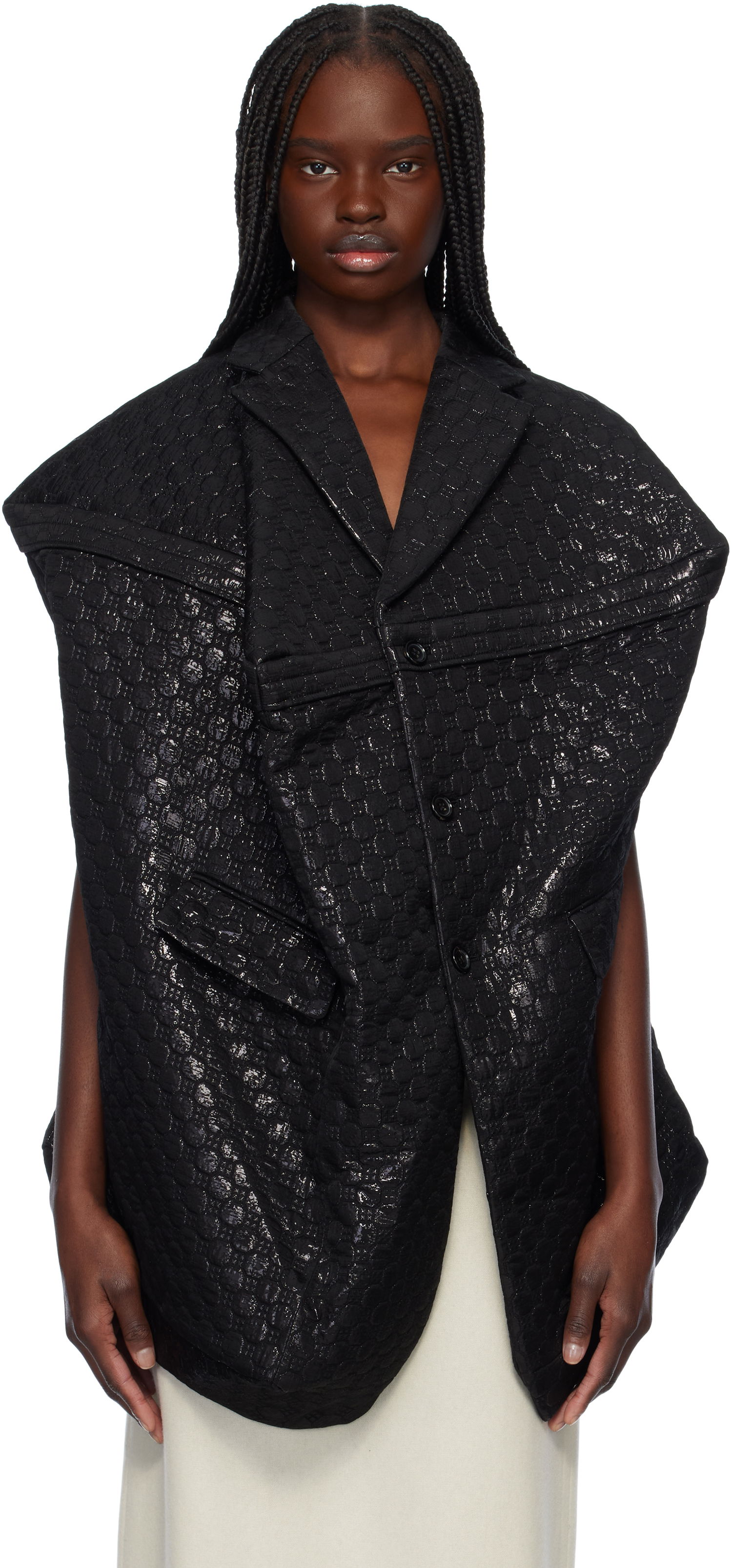 Жилетка Comme des Garçons Comme des Garçons Lame Floating Weave Vest Черно | GO-J027-051-1, 0