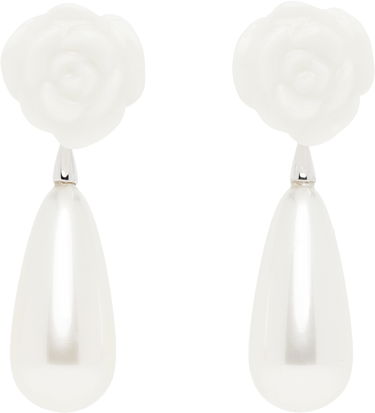 Обеци SHUSHU/TONG SHUSHU/TONG YVMIN Edition Rose Faux-Pearl Earrings Бяло | 25304WHT00DN2, 0