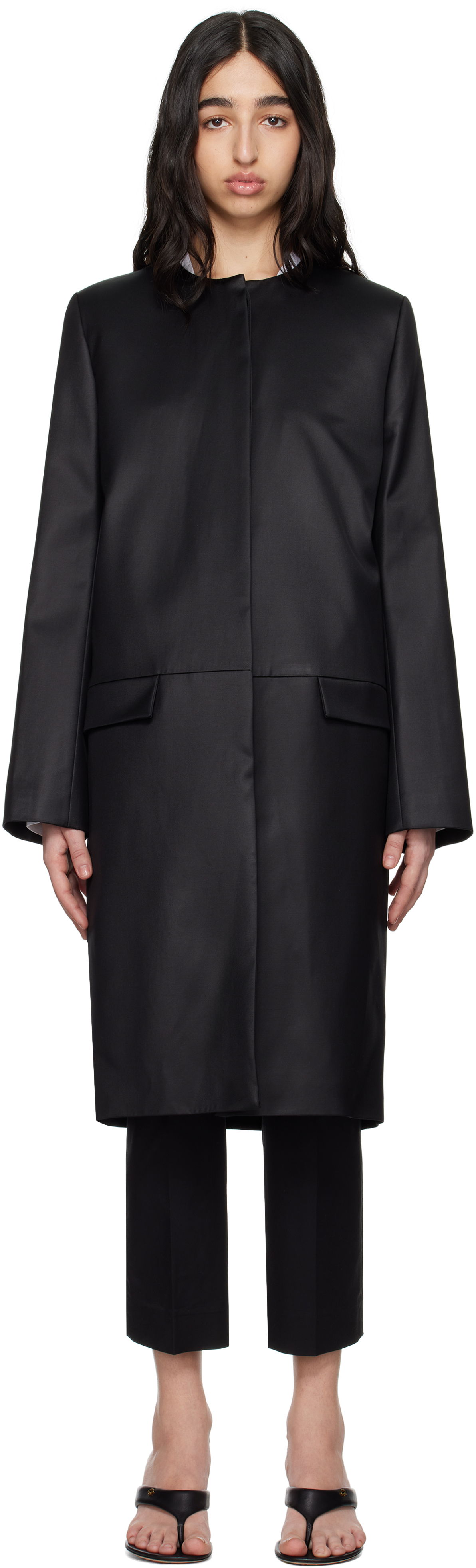 Палта TOTEME TOTEME Chintz Coat Черно | 252-WRO0208-FB0390, 0