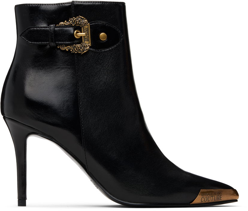 Кецове и обувки Versace Jeans Couture Logo Plaque Ankle Boots Черно | E79VA3S57_EZSC35