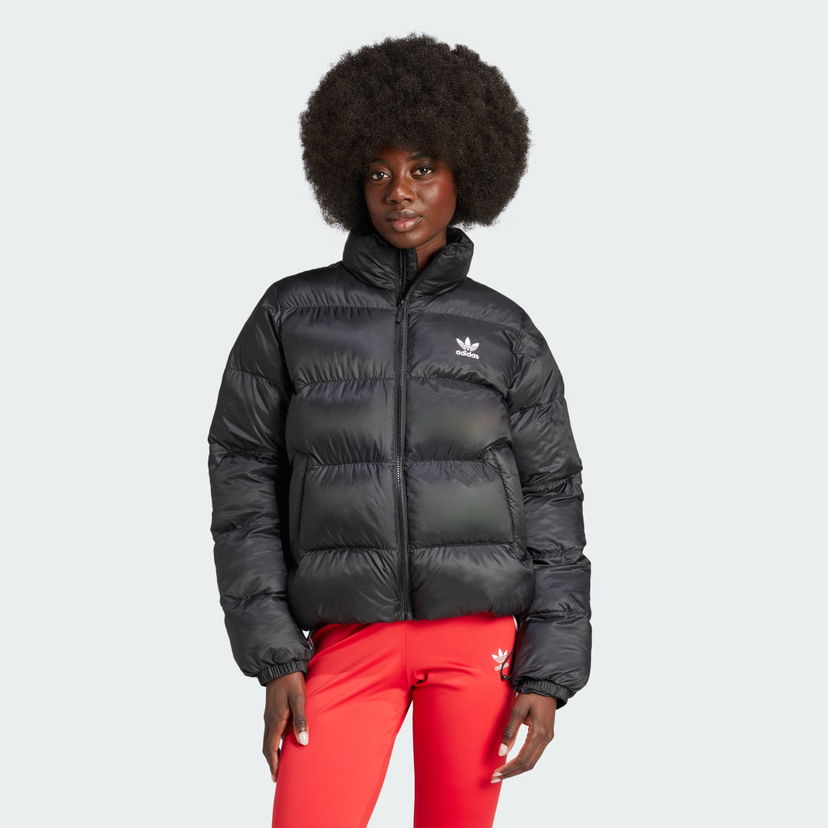 Пухо яке adidas Performance Adicolor Short Puffer Черно | JD0420