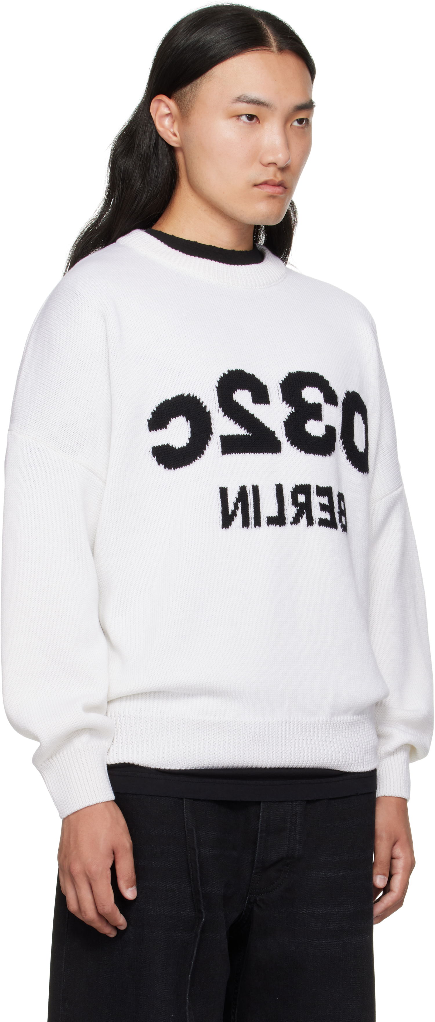 Пуловер 032C 032c Selfie Sweater Бяло | F25-URK-1511-100, 1