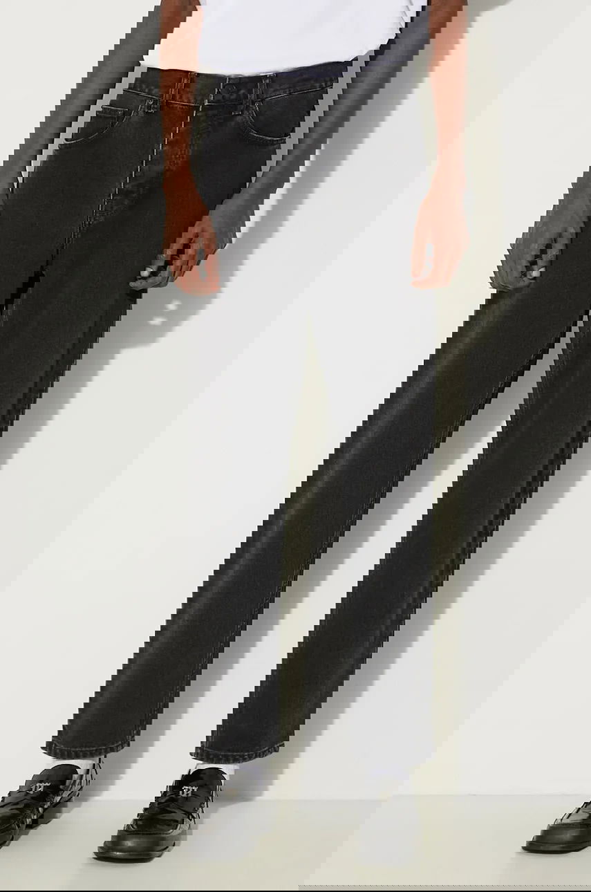 Дънки Carhartt WIP Carhartt WIP Straight Fit Cropped Jeans Черно | I029208.BLACK.STON, 0