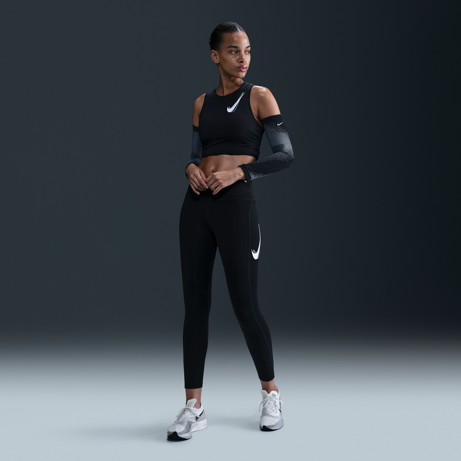 Клинове Nike Nike Fast 7/8 Mid-Rise Leggings Черно | HV8555-010, 0